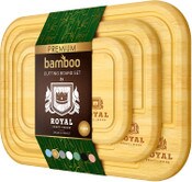 Wholesale - 3pc NATURAL ROUNDED BAMBOO CUTTING BOARD SET, UPC: 850009397409